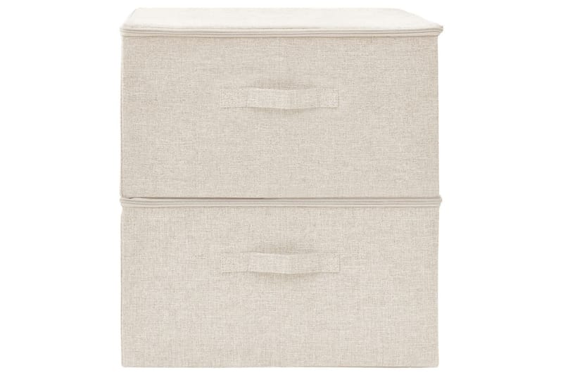 Förvaringslåda 2 st tyg 43x34x23 cm gräddvit - Vit - Förvaring - Småförvaring - Förvaringslådor