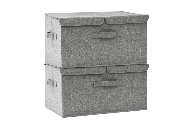Förvaringslåda 2 st tyg 50x30x25 cm grå - Grå - Förvaring - Småförvaring - Förvaringslådor