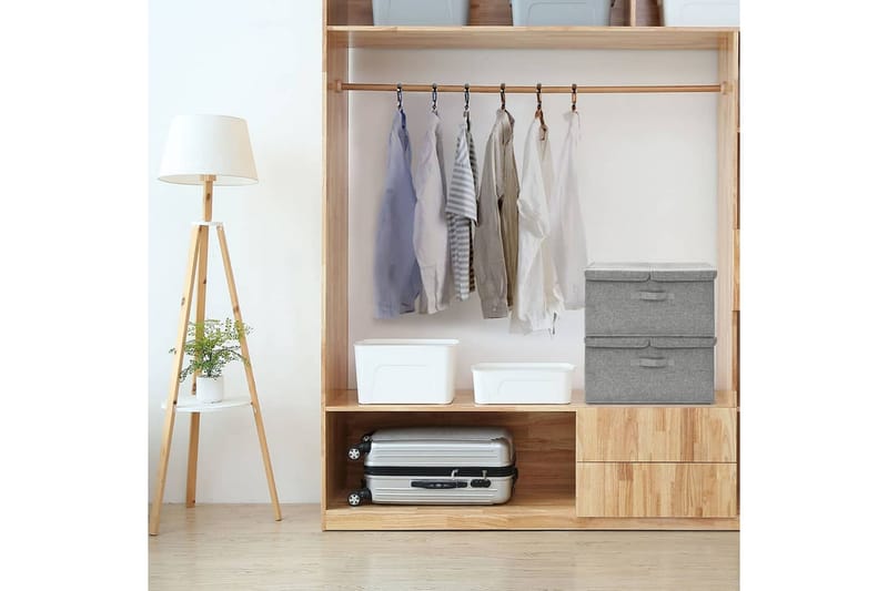 Förvaringslåda 2 st tyg 50x30x25 cm grå - Grå - Förvaring - Småförvaring - Förvaringslådor
