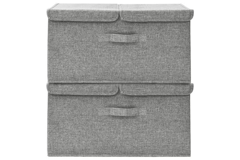 Förvaringslåda 2 st tyg 50x30x25 cm grå - Grå - Förvaring - Småförvaring - Förvaringslådor
