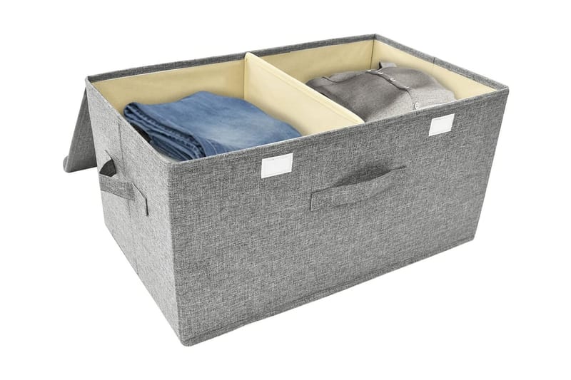 Förvaringslåda 2 st tyg 50x30x25 cm grå - Grå - Förvaring - Småförvaring - Förvaringslådor