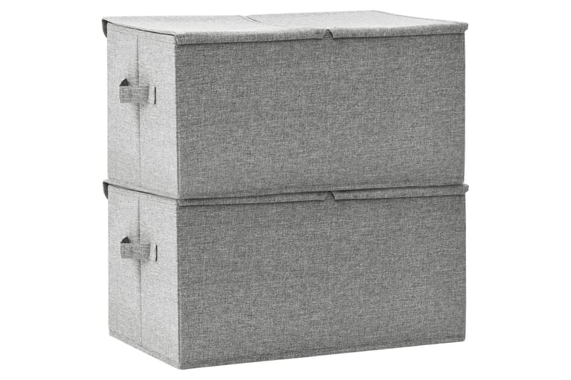 Förvaringslåda 2 st tyg 50x30x25 cm grå - Grå - Förvaring - Småförvaring - Förvaringslådor