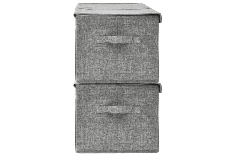 Förvaringslåda 2 st tyg 50x30x25 cm grå - Grå - Förvaring - Småförvaring - Förvaringslådor