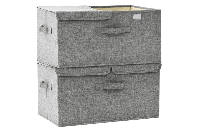 Förvaringslåda 2 st tyg 50x30x25 cm grå - Grå - Förvaring - Småförvaring - Förvaringslådor