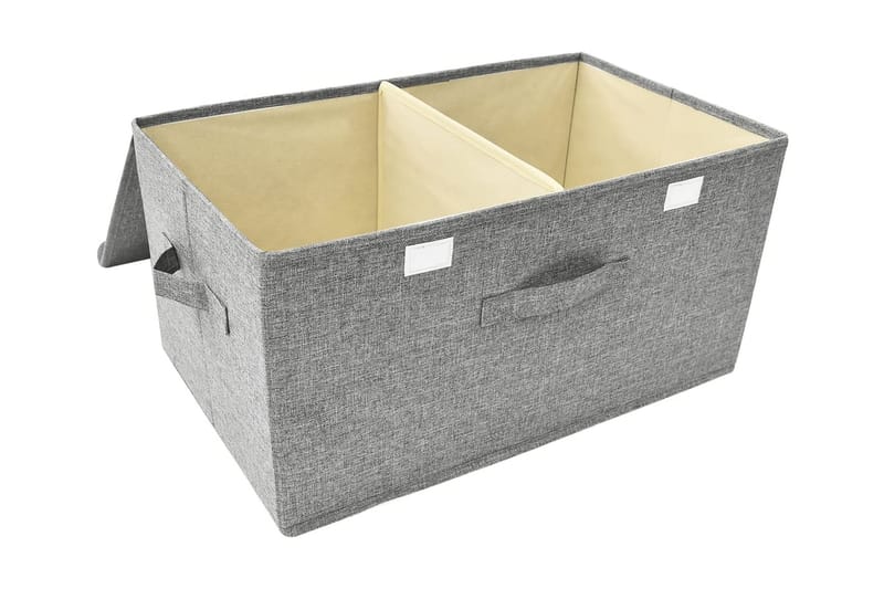Förvaringslåda 2 st tyg 50x30x25 cm grå - Grå - Förvaring - Småförvaring - Förvaringslådor