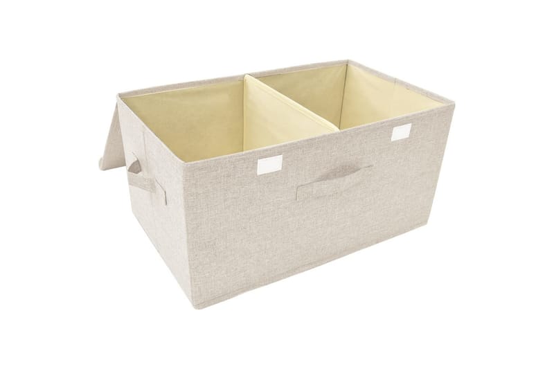 Förvaringslåda 2 st tyg 50x30x25 cm gräddvit - Vit - Förvaring - Småförvaring - Förvaringslådor