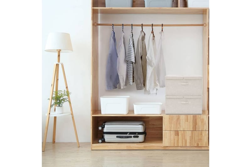 Förvaringslåda 2 st tyg 50x30x25 cm gräddvit - Vit - Förvaring - Småförvaring - Förvaringslådor