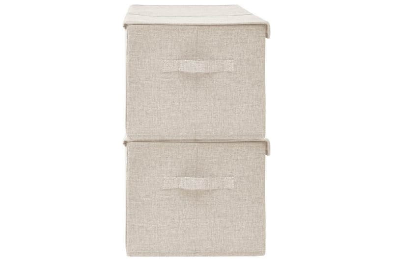 Förvaringslåda 2 st tyg 50x30x25 cm gräddvit - Vit - Förvaring - Småförvaring - Förvaringslådor