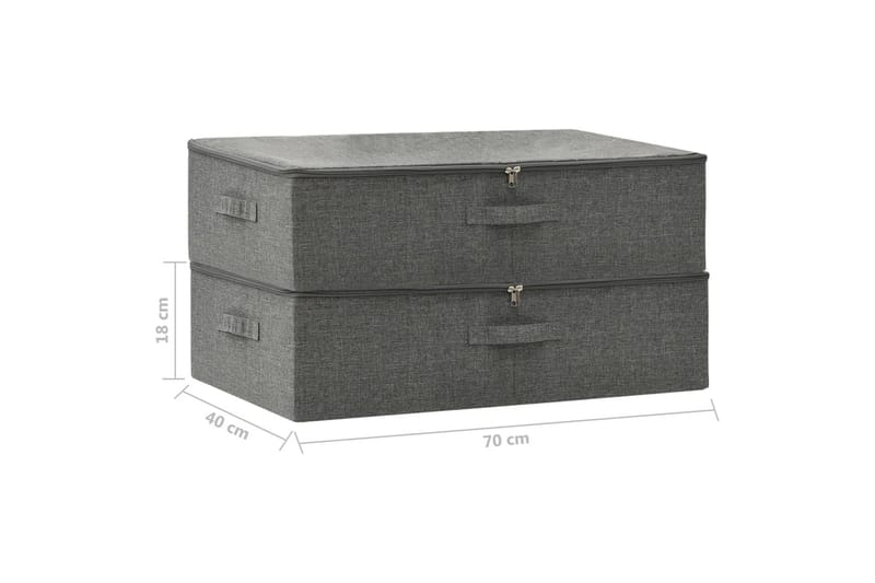 Förvaringslåda 2 st tyg 70x40x18 cm antracit - Antracit - Förvaring - Småförvaring - Förvaringslådor