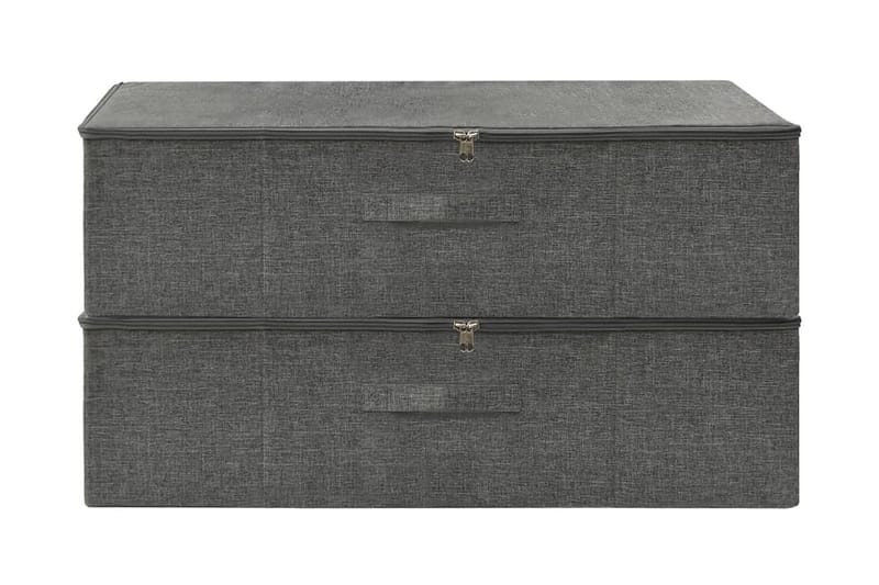 Förvaringslåda 2 st tyg 70x40x18 cm antracit - Antracit - Förvaring - Småförvaring - Förvaringslådor