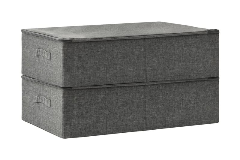 Förvaringslåda 2 st tyg 70x40x18 cm antracit - Antracit - Förvaring - Småförvaring - Förvaringslådor