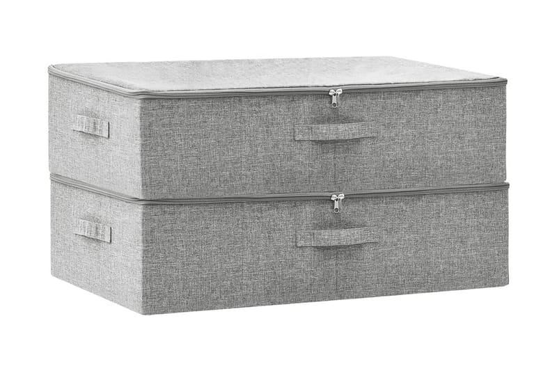 Förvaringslåda 2 st tyg 70x40x18 cm grå - Grå - Förvaringslådor