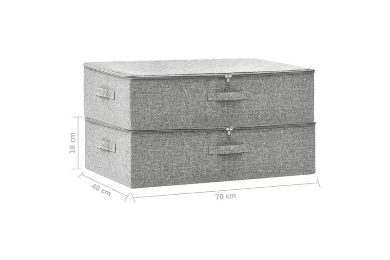 Förvaringslåda 2 st tyg 70x40x18 cm grå - Grå - Förvaring - Småförvaring - Förvaringslådor