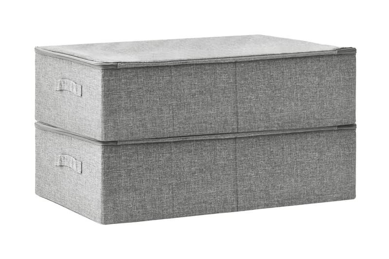 Förvaringslåda 2 st tyg 70x40x18 cm grå - Grå - Förvaring - Småförvaring - Förvaringslådor