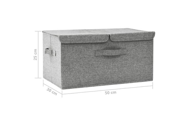 Förvaringslåda tyg 50x30x25 cm grå - Grå - Förvaringslådor
