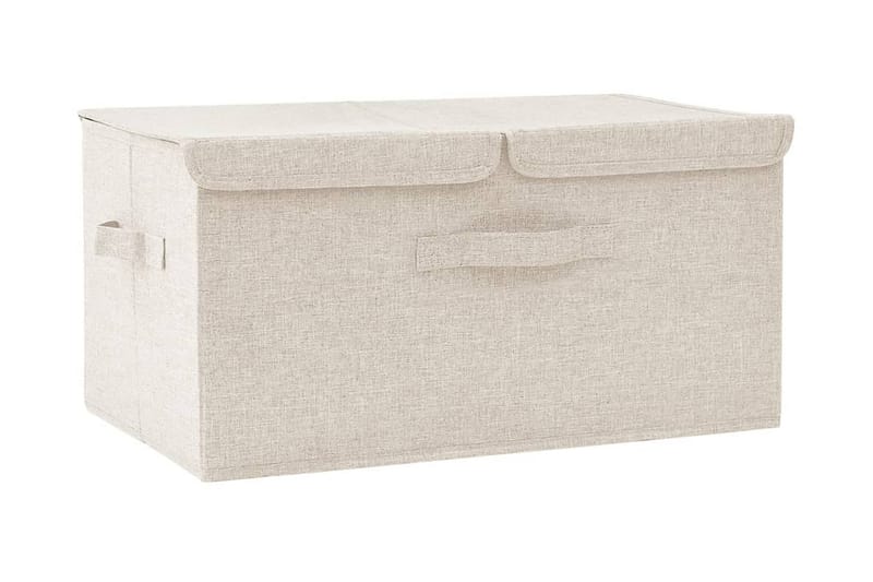 Förvaringslåda tyg 50x30x25 cm gräddvit - Kräm - Förvaring - Småförvaring - F�örvaringslådor