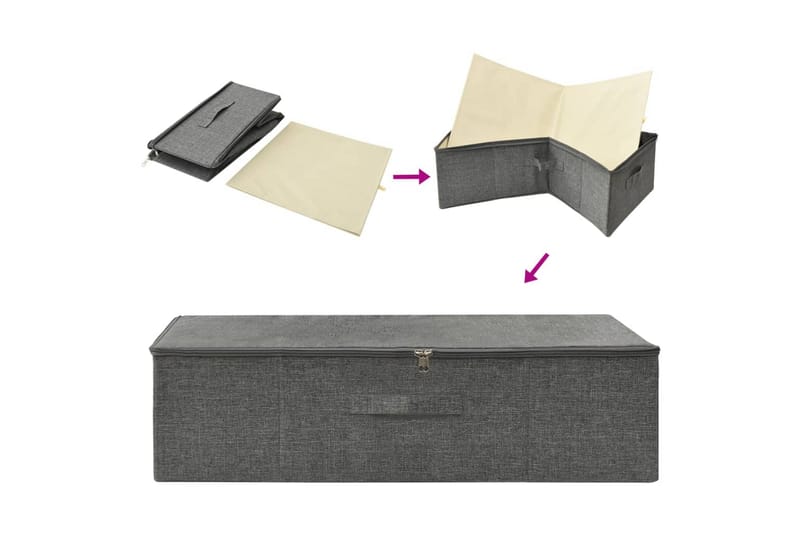 Förvaringslåda tyg 70x40x18 cm antracit - Antracit - Förvaring - Småförvaring - Förvaringslådor