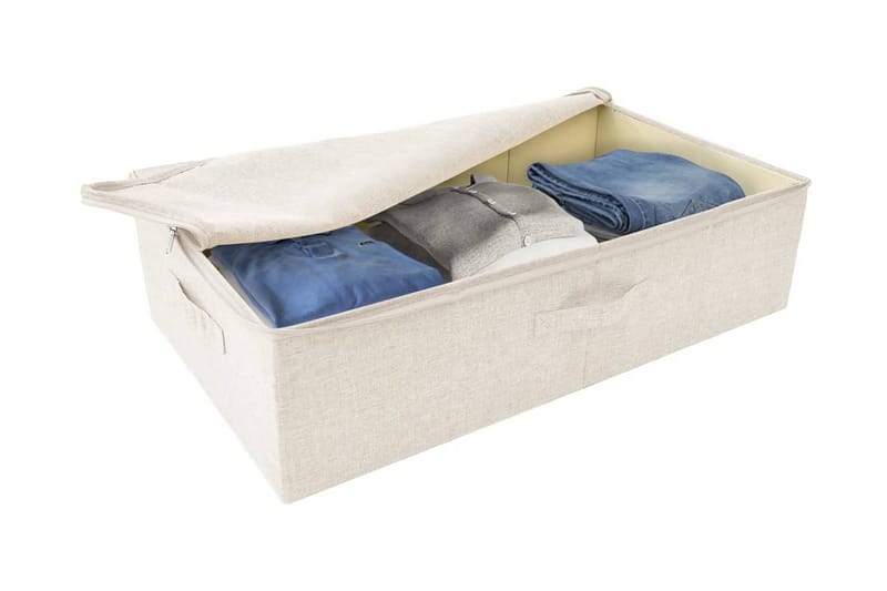 Förvaringslåda tyg 70x40x18 cm gräddvit - Kräm - Förvaring - Småförvaring - Förvaringslådor