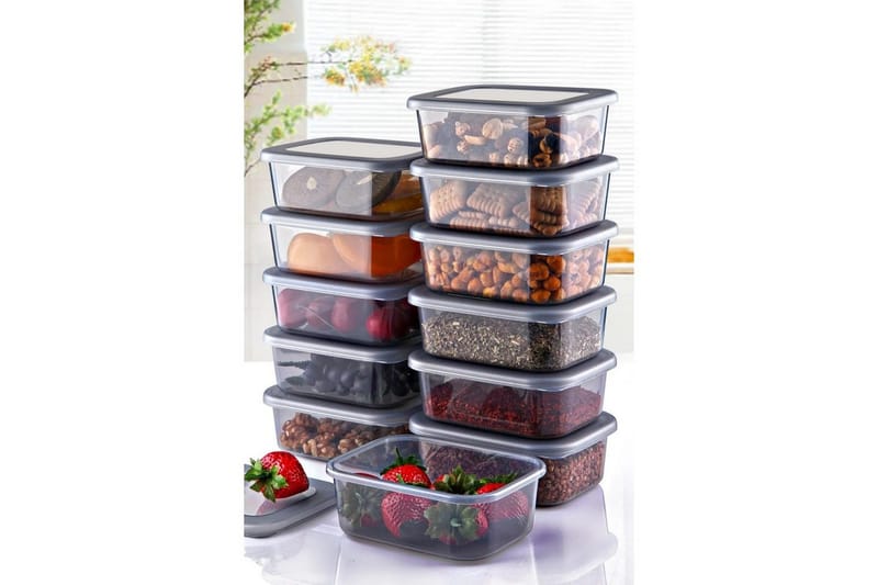 Förvaringslådeset (12 delar) Ornel Antracit - Antracit - Förvaring - Småförvaring - Förvaringslådor