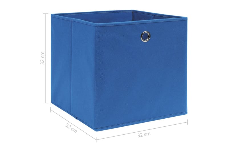 Förvaringslådor 10 st blå 32x32x32 cm tyg - Blå - Förvaringslådor