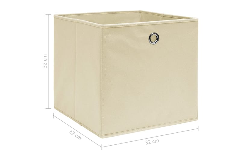 Förvaringslådor 10 st gräddvit 32x32x32 cm tyg - Vit - Förvaring - Småförvaring - Förvaringslådor