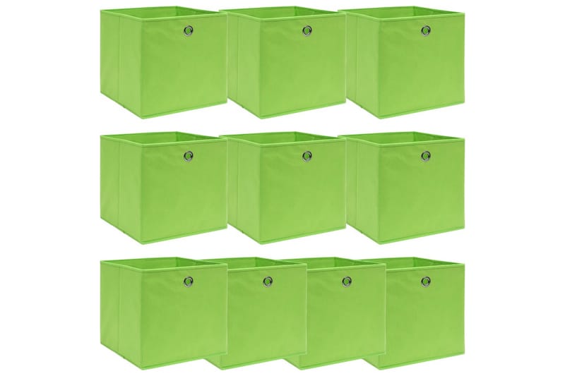 Förvaringslådor 10 st grön 32x32x32 cm tyg - Grön - Förvaringslådor