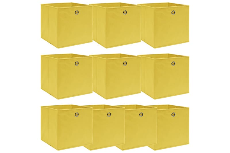 Förvaringslådor 10 st gul 32x32x32 cm tyg - Gul - Förvaring - Småförvaring - Förvaringslådor