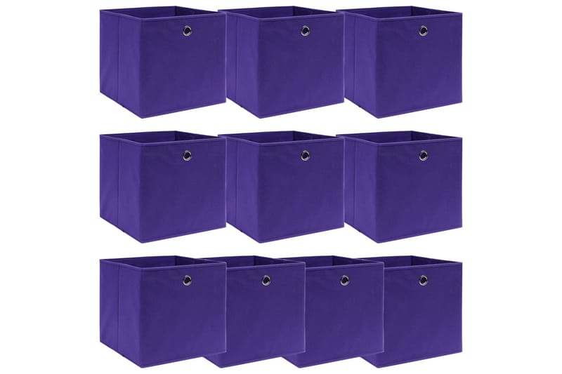 Förvaringslådor 10 st lila 32x32x32 cm tyg - Lila - Förvaring - Småförvaring - Förvaringslådor