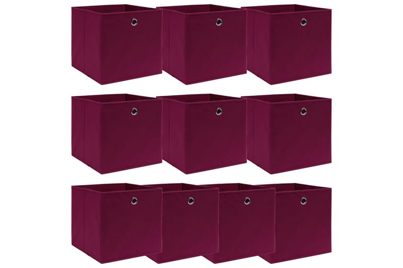 Förvaringslådor 10 st mörkröd 32x32x32 cm tyg - Röd - Förvaring - Småförvaring - Förvaringslådor