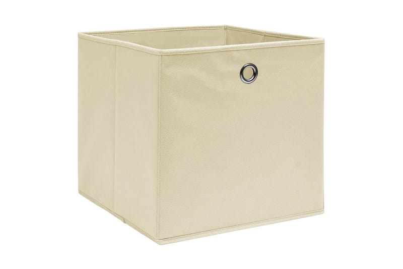 Förvaringslådor 10 st non-woven tyg 28x28x28 cm gräddvit - Kräm - Förvaring - Småförvaring - Förvaringslådor