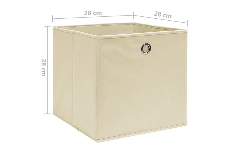 Förvaringslådor 10 st non-woven tyg 28x28x28 cm gräddvit - Kräm - Förvaring - Småförvaring - Förvaringslådor