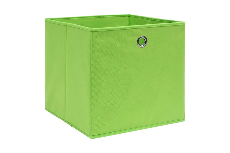 Förvaringslådor 10 st non-woven tyg 28x28x28 cm grön - Grön - Förvaring - Småförvaring - Förvaringslådor
