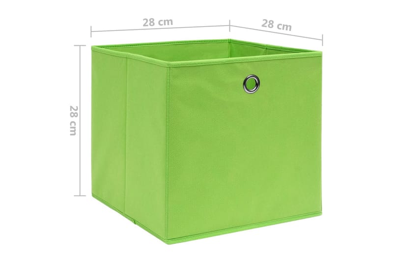 Förvaringslådor 10 st non-woven tyg 28x28x28 cm grön - Grön - Förvaring - Småförvaring - Förvaringslådor