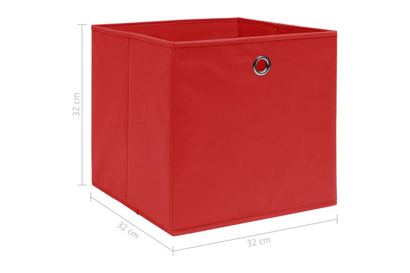 Förvaringslådor 10 st röd 32x32x32 cm tyg - Röd - Förvaringslådor