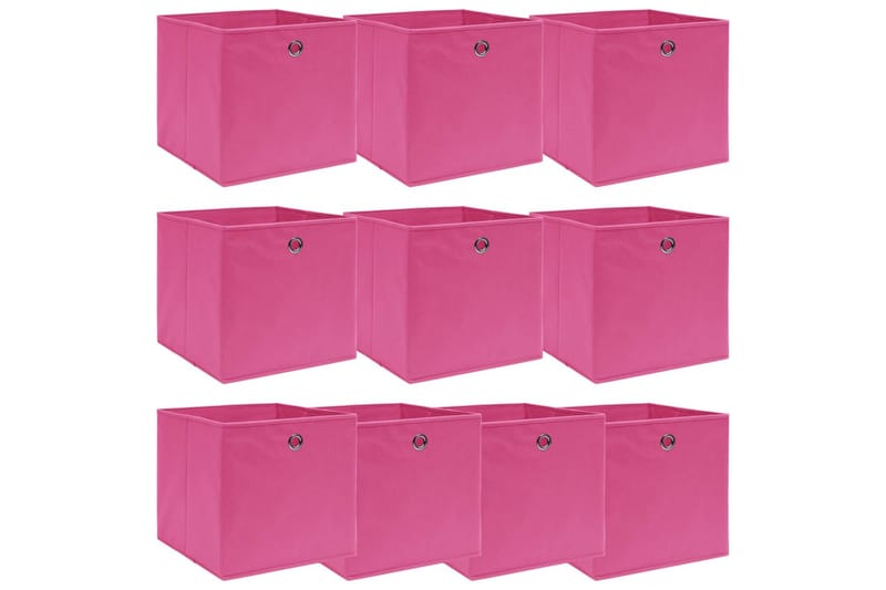 Förvaringslådor 10 st rosa 32x32x32 cm tyg - Rosa - Förvaring - Småförvaring - Förvaringslådor