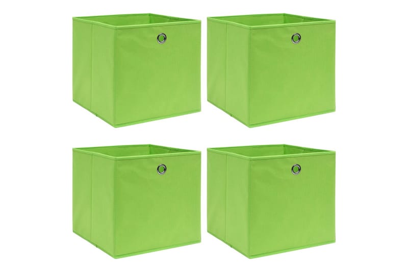 Förvaringslådor 4 st grön 32x32x32 cm tyg - Grön - Förvaring - Småförvaring - Förvaringslådor
