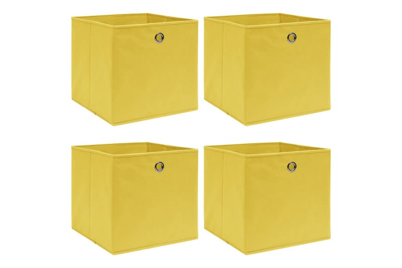 Förvaringslådor 4 st gul 32x32x32 cm tyg - Gul - Förvaring - Småförvaring - Förvaringslådor
