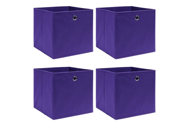 Förvaringslådor 4 st lila 32x32x32 cm tyg - Lila - Förvaring - Småförvaring - Förvaringslådor
