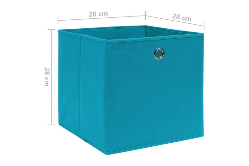 Förvaringslådor 4 st non-woven tyg 28x28x28 cm babyblå - Turkos - Förvaring - Småförvaring - Förvaringslådor