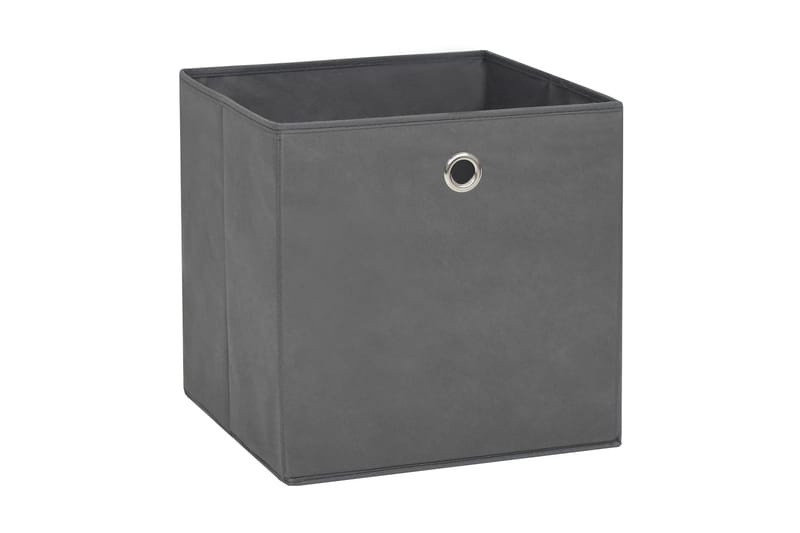 Förvaringslådor 4 st non-woven tyg 28x28x28 cm grå - Grå - Förvaring - Småförvaring - Förvaringslådor