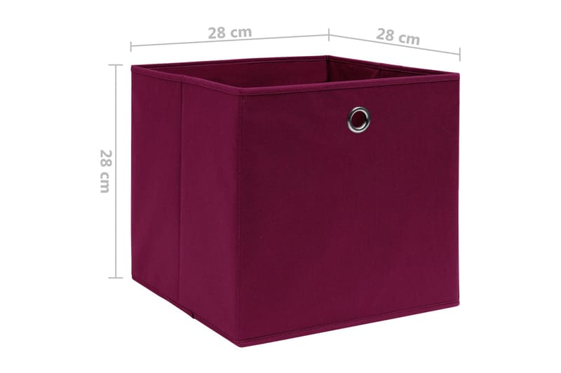 Förvaringslådor 4 st non-woven tyg 28x28x28 cm mörkröd - Röd - Förvaring - Småförvaring - Förvaringslådor