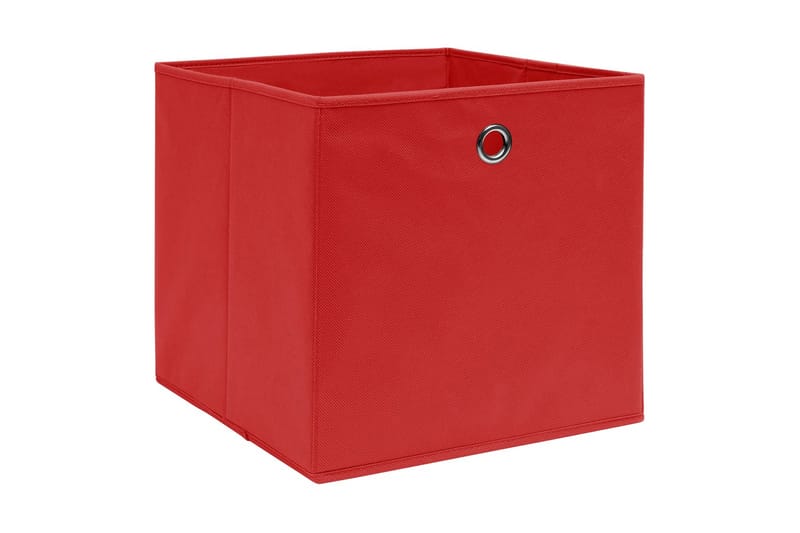 Förvaringslådor 4 st non-woven tyg 28x28x28 cm röd - Röd - Förvaring - Småförvaring - Förvaringslådor
