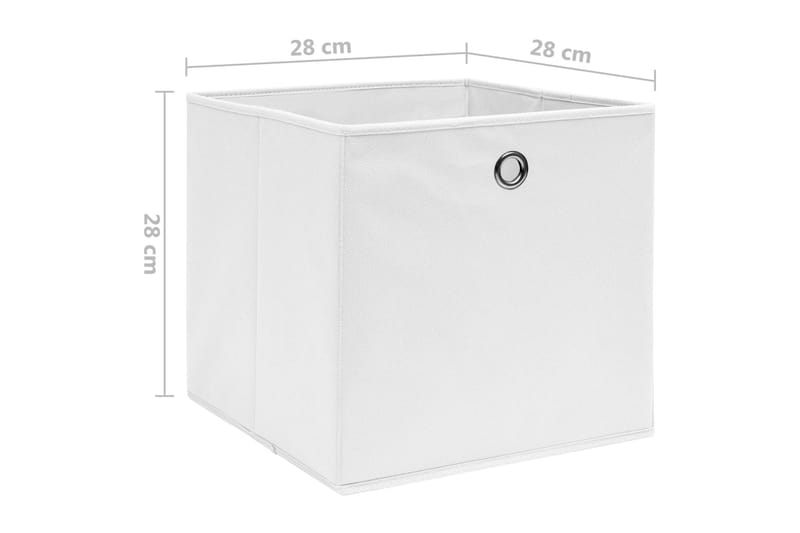 Förvaringslådor 4 st non-woven tyg 28x28x28 cm vit - Vit - Förvaring - Småförvaring - Förvaringslådor