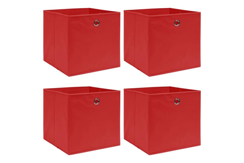 Förvaringslådor 4 st röd 32x32x32 cm tyg - Röd - Förvaring - Småförvaring - Förvaringslådor