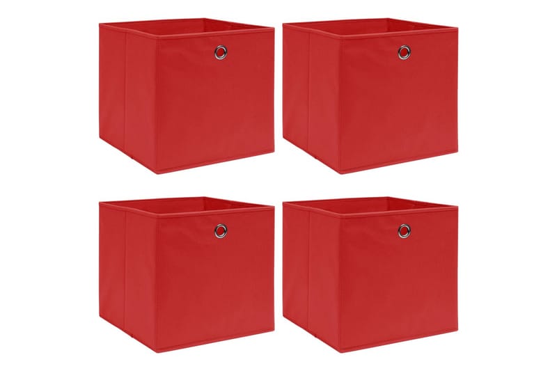 Förvaringslådor 4 st röd 32x32x32 cm tyg - Röd - Förvaringslådor