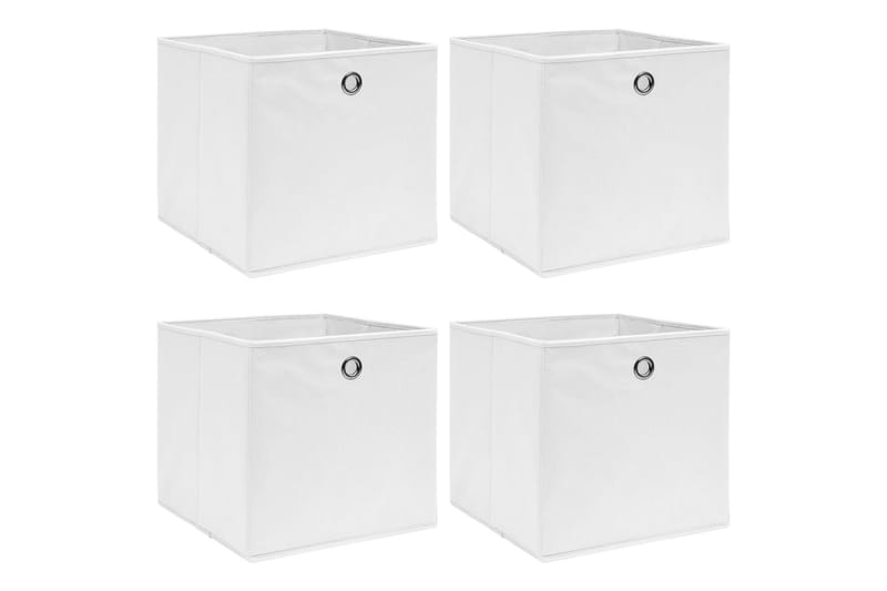 Förvaringslådor 4 st vit 32x32x32 cm tyg - Vit - Förvaring - Småförvaring - Förvaringslådor