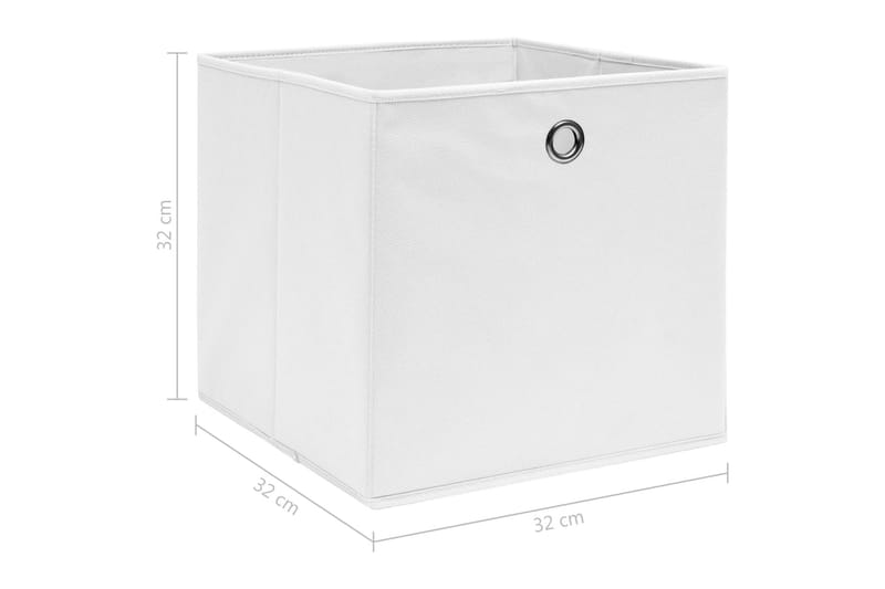 Förvaringslådor 4 st vit 32x32x32 cm tyg - Vit - Förvaring - Småförvaring - Förvaringslådor