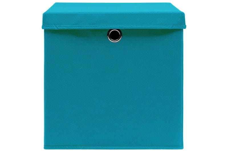 Förvaringslådor med lock 10 st 28x28x28 cm babyblå - Turkos - Förvaring - Småförvaring - Förvaringslådor
