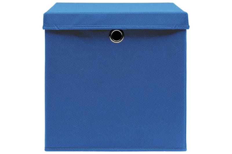 Förvaringslådor med lock 4 st blå 32x32x32 cm tyg - Blå - Förvaring - Småförvaring - Förvaringslådor