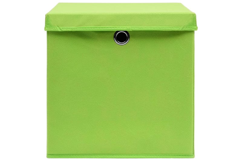 Förvaringslådor med lock 4 st grön 32x32x32 cm tyg - Grön - Förvaring - Småförvaring - Förvaringslådor